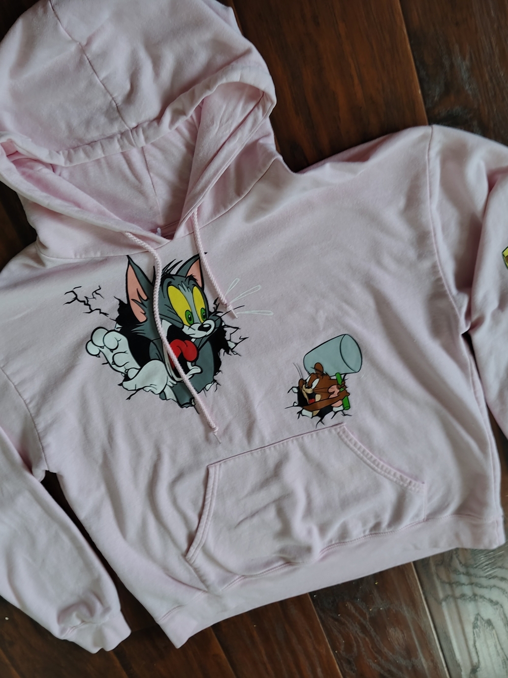 Pink Tom & Jerry Graphic Hoodie